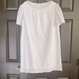GAP Summer White Eyelet Slip-on Dress Size M